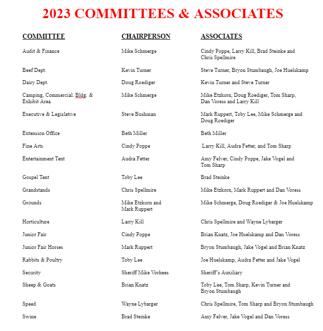 2023 committees